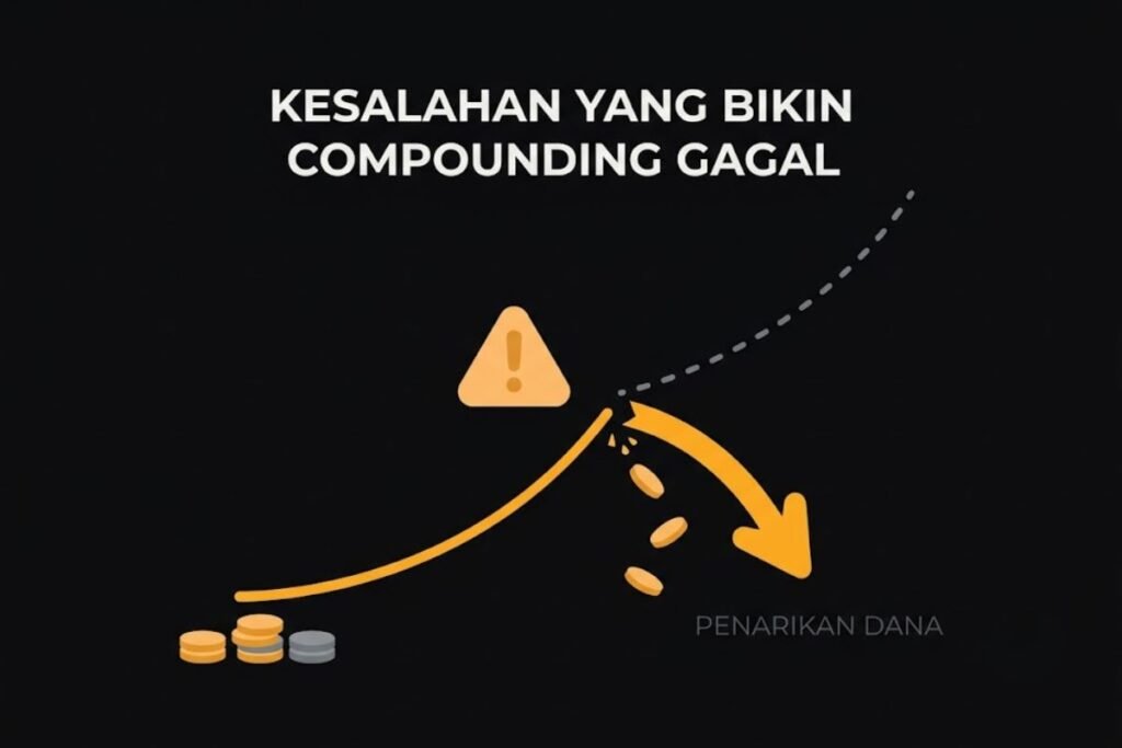 Ilustrasi kesalahan umum yang membuat efek bunga majemuk gagal maksimal