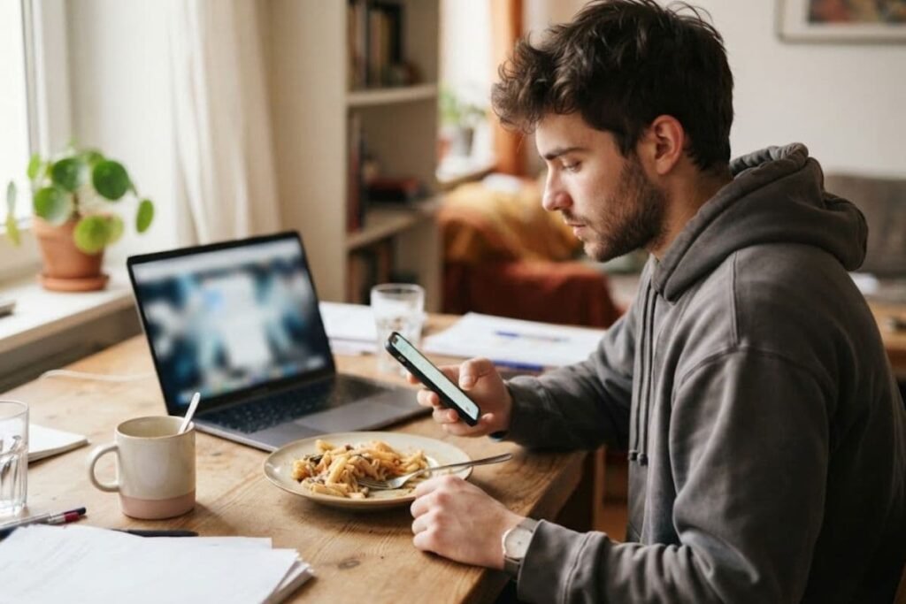 Bekerja sambil makan sebagai kebiasaan hustle culture yang mengorbankan waktu istirahat