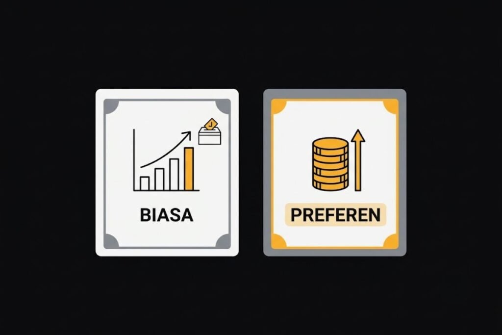 Ilustrasi jenis saham, perbedaan antara saham biasa dan saham preferen