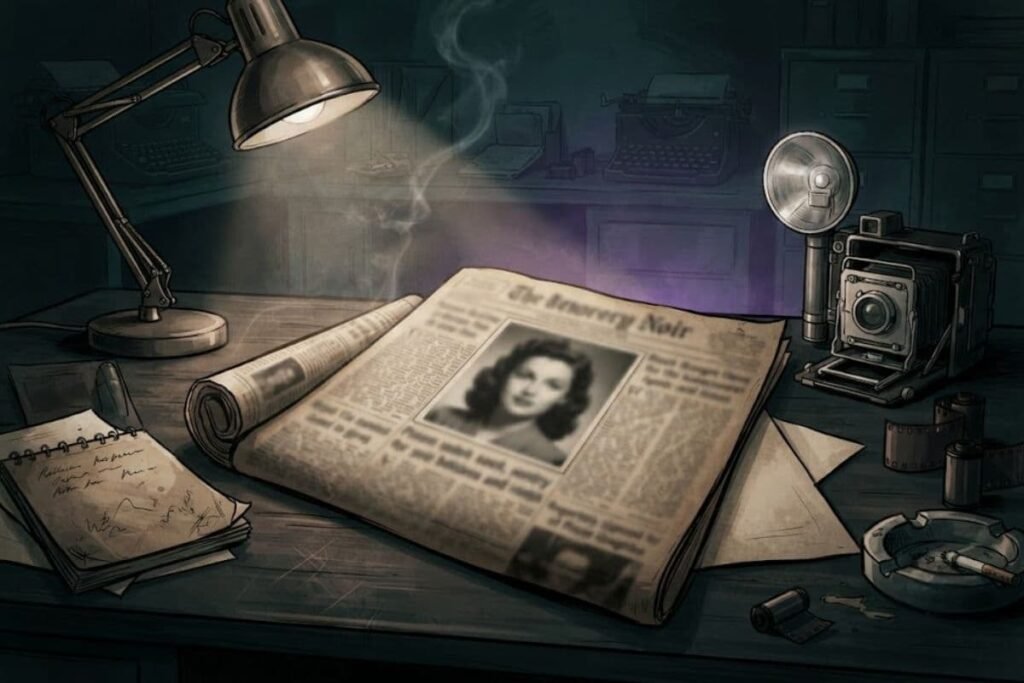 Ilustrasi sensasi media koran dalam kasus misteri Black Dahlia