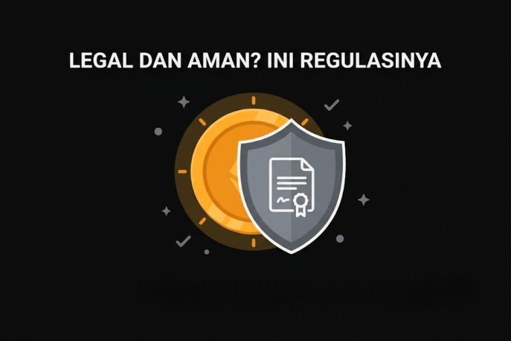 Ilustrasi legalitas emas digital yang diatur dan diawasi secara resmi