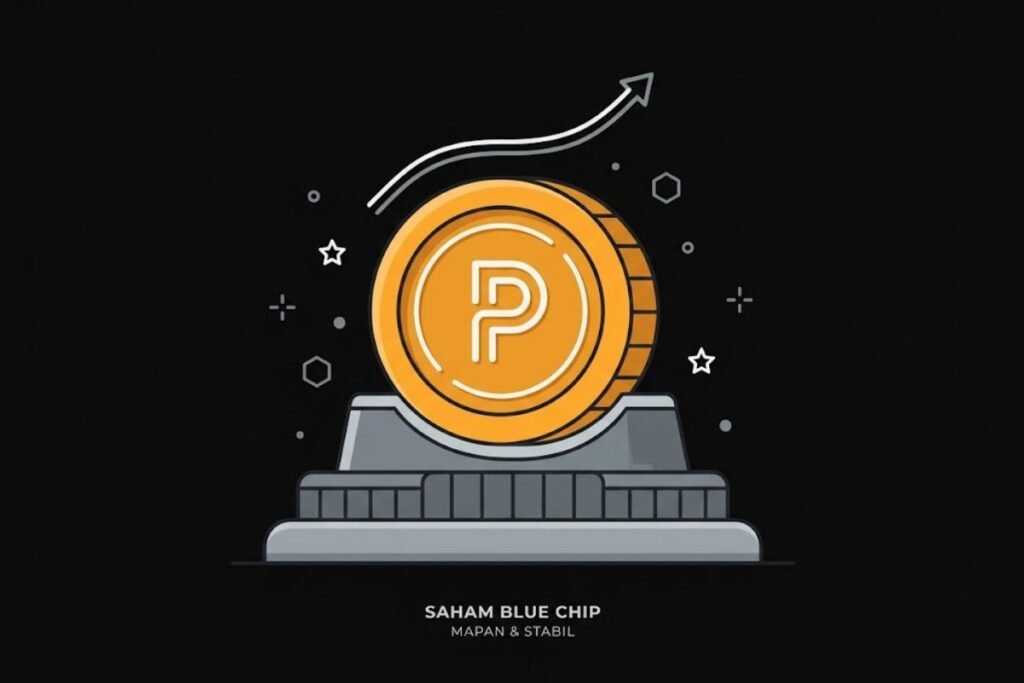 Ilustrasi pengertian saham blue chip, saham perusahaan besar yang mapan